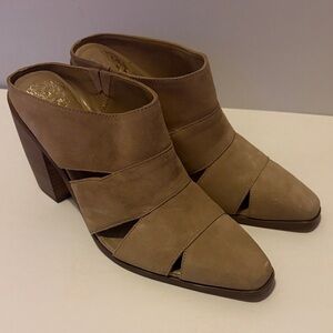 Vince Camuto Brown Block Heel Mules